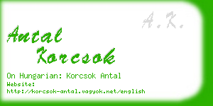 antal korcsok business card